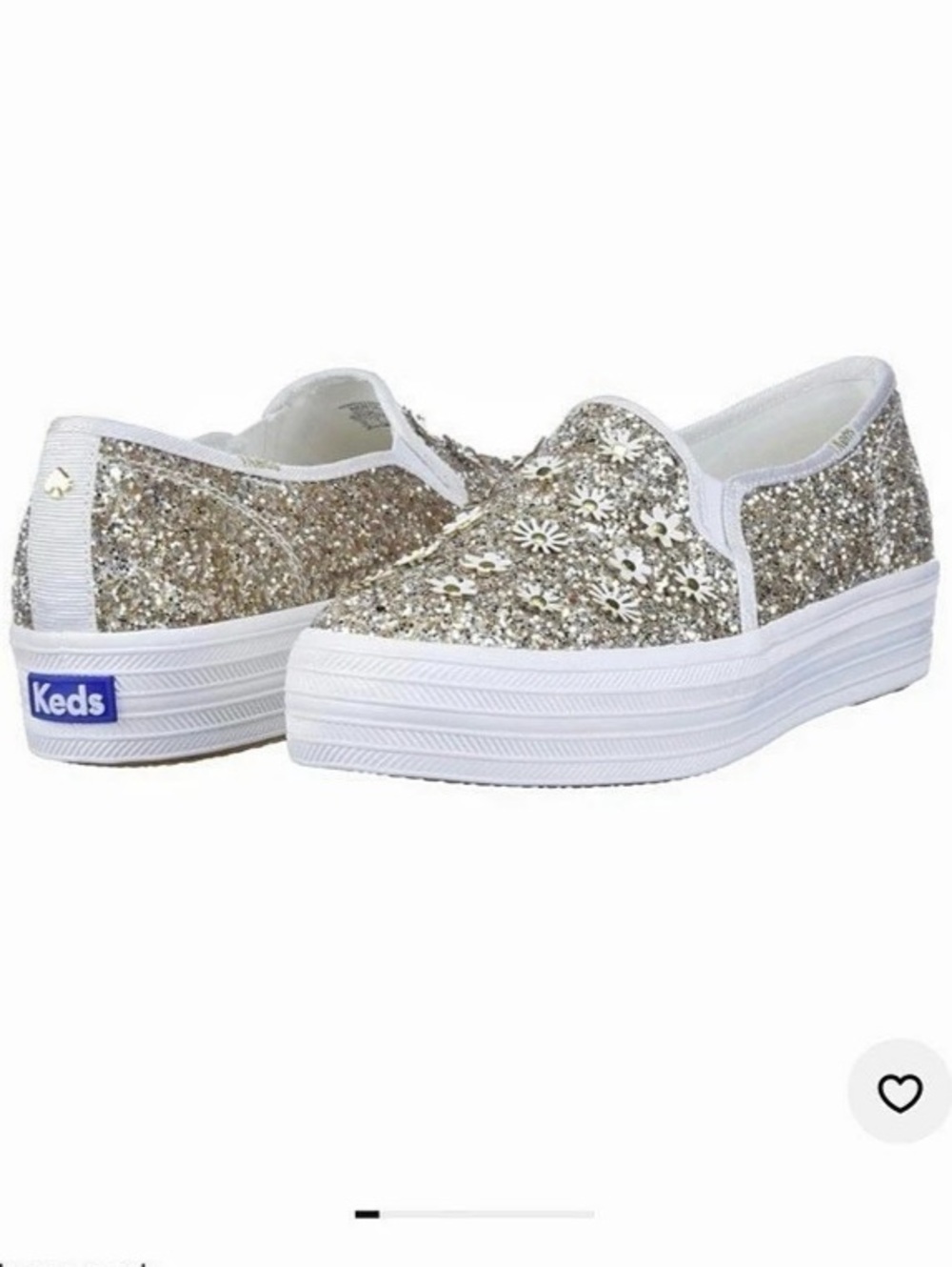 Kate Spade x Keds Triple Decker Glitter Floral Platform Sneakers 9